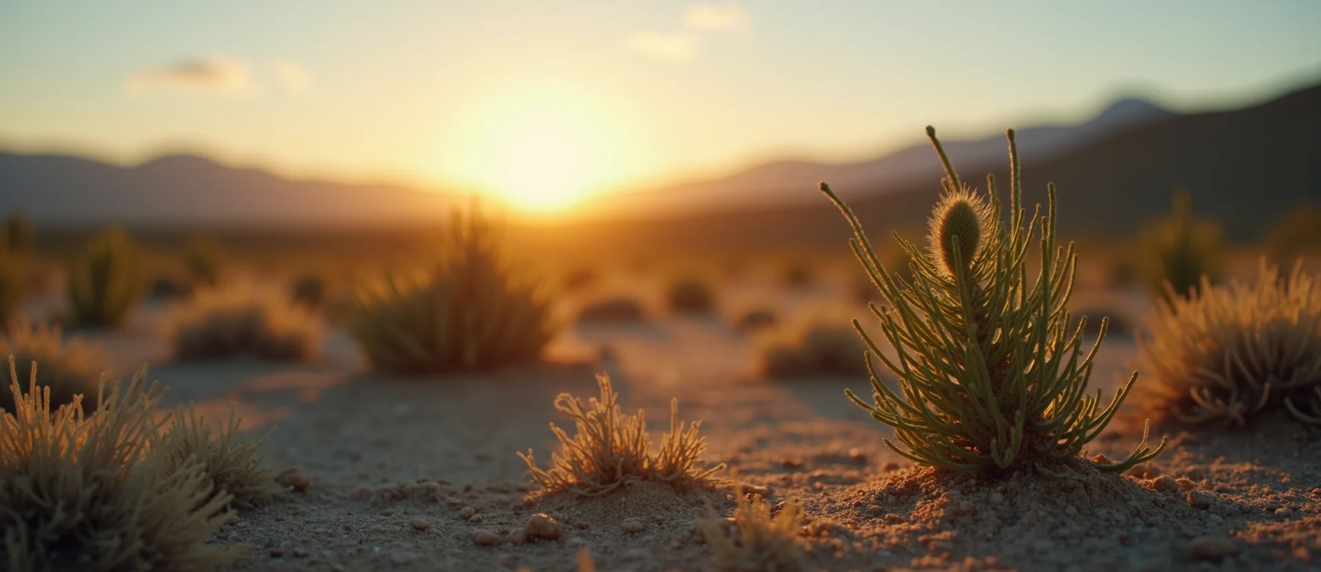 Symbolizing Seed/New Beginning: A local Sagebrush (Artemisia tridentata) new green bud on a branch. - AI Generated
