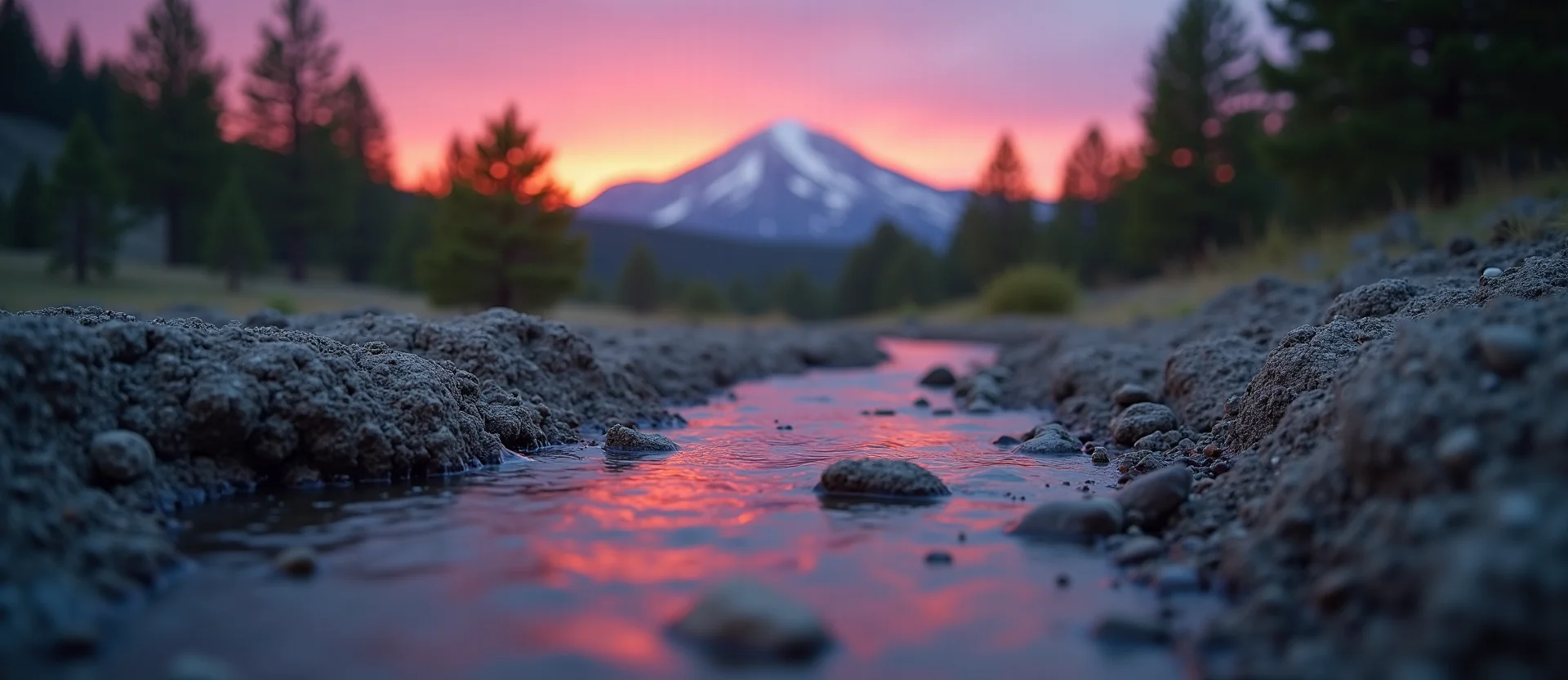 Symbolizing Flow/Cleansing: A local Sierra Juniper clear cold snowmelt stream. - AI Generated