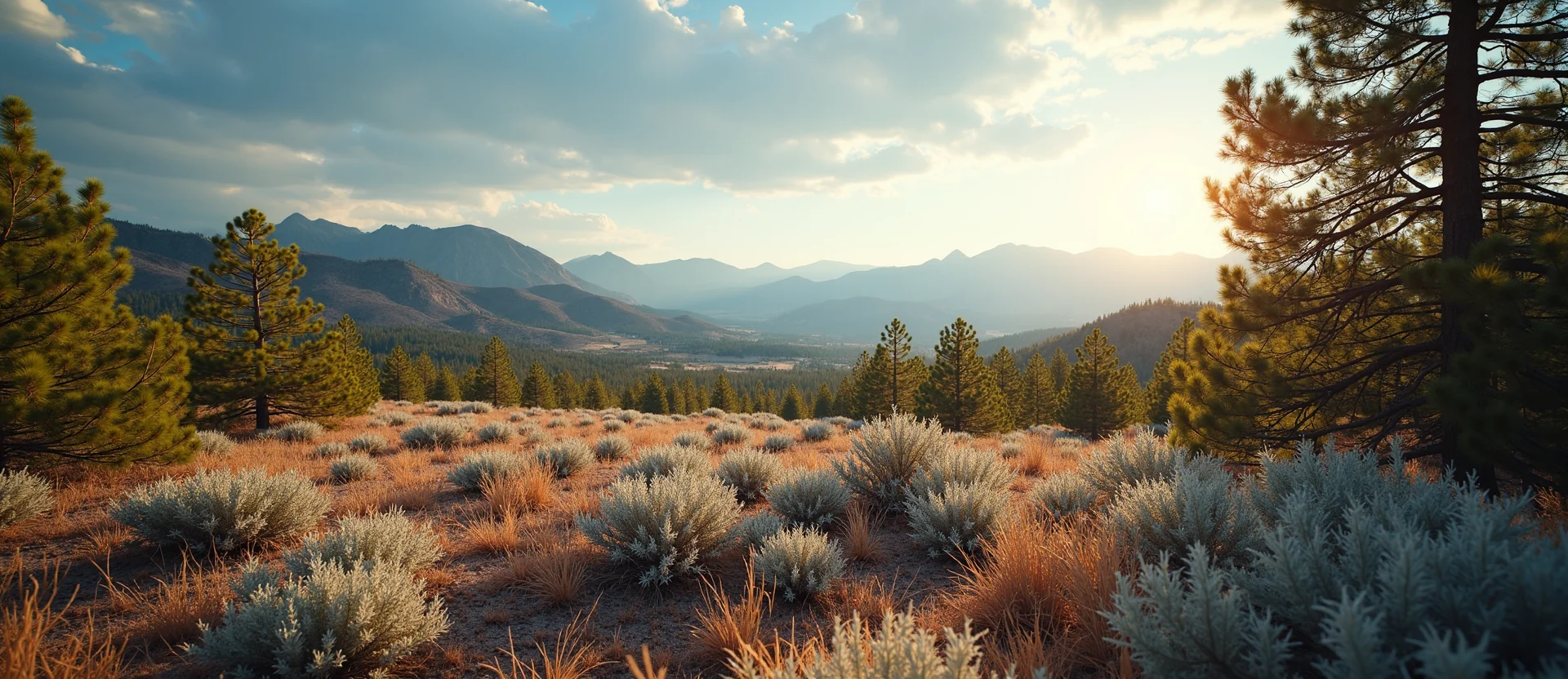 Symbolizing Identity/Local: A local Indian Paintbrush Sierra Nevada skyline. - AI Generated