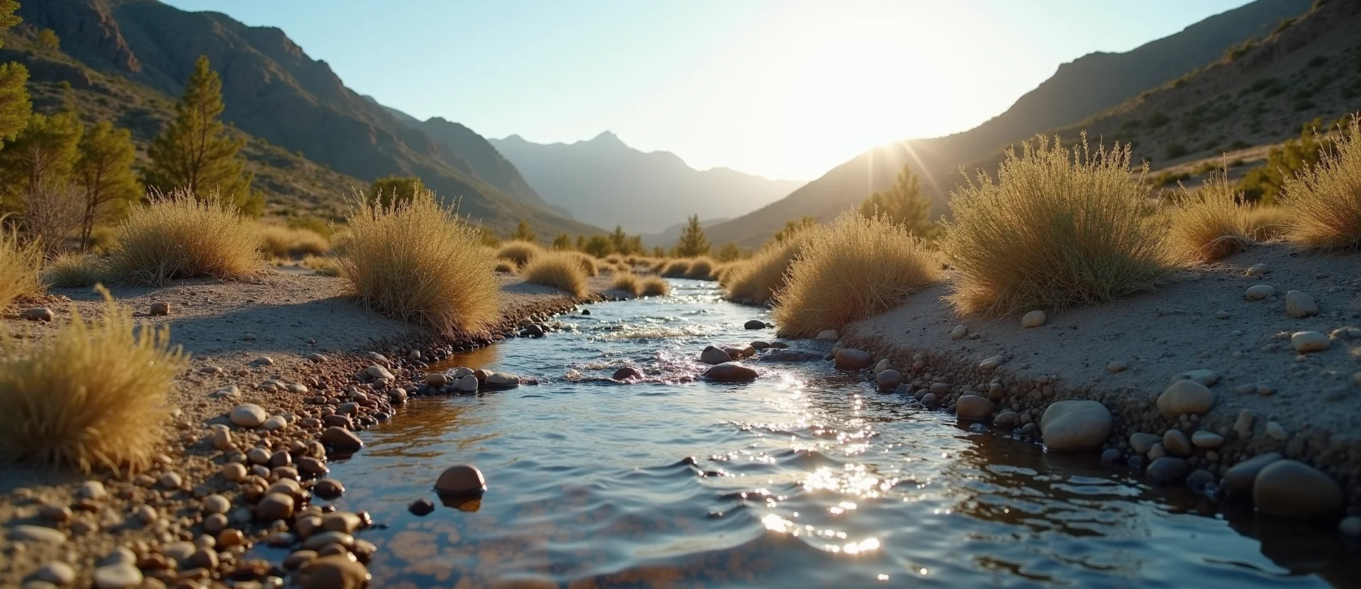 Symbolizing Flow/Cleansing: A local Manzanita babbling mountain creek. - AI Generated