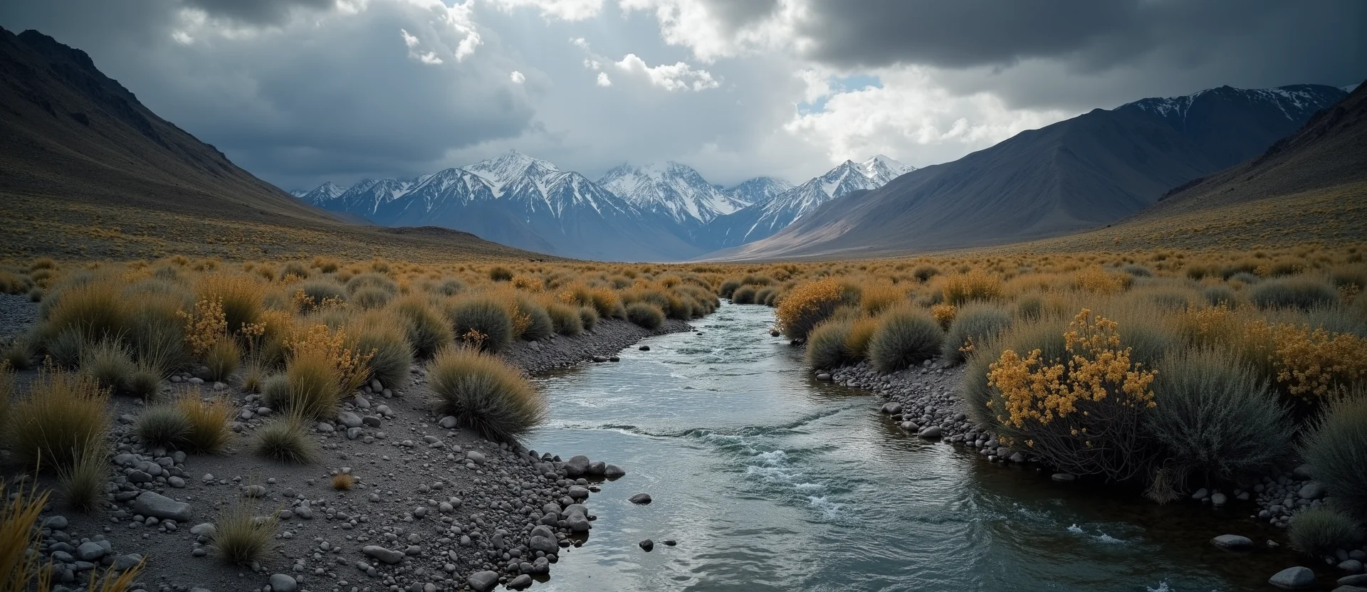 Symbolizing Flow/Cleansing: A local Bitterbrush clear cold snowmelt stream. - AI Generated