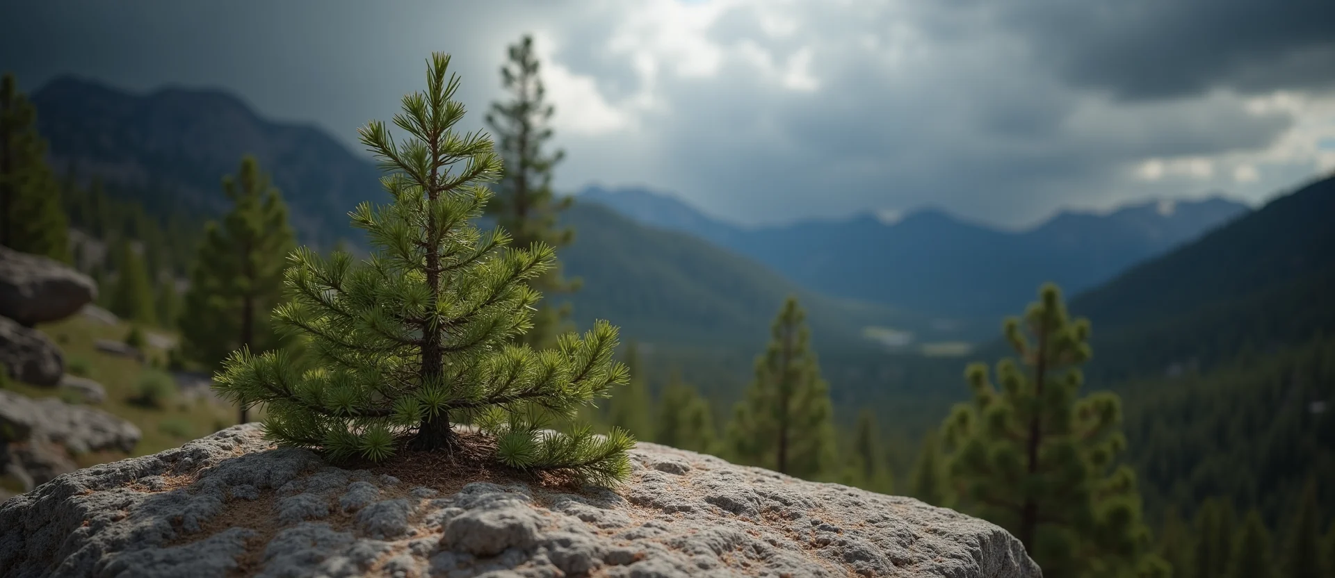 Symbolizing Growth/Resilience: A local Quaking Aspen tree growing out of a rock cleft. - AI Generated