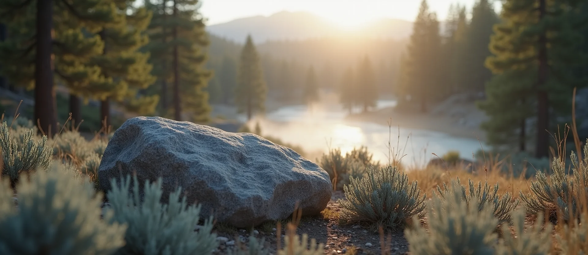 Symbolizing Stability/Peak: A local Ponderosa Pine unshakable boulder. - AI Generated