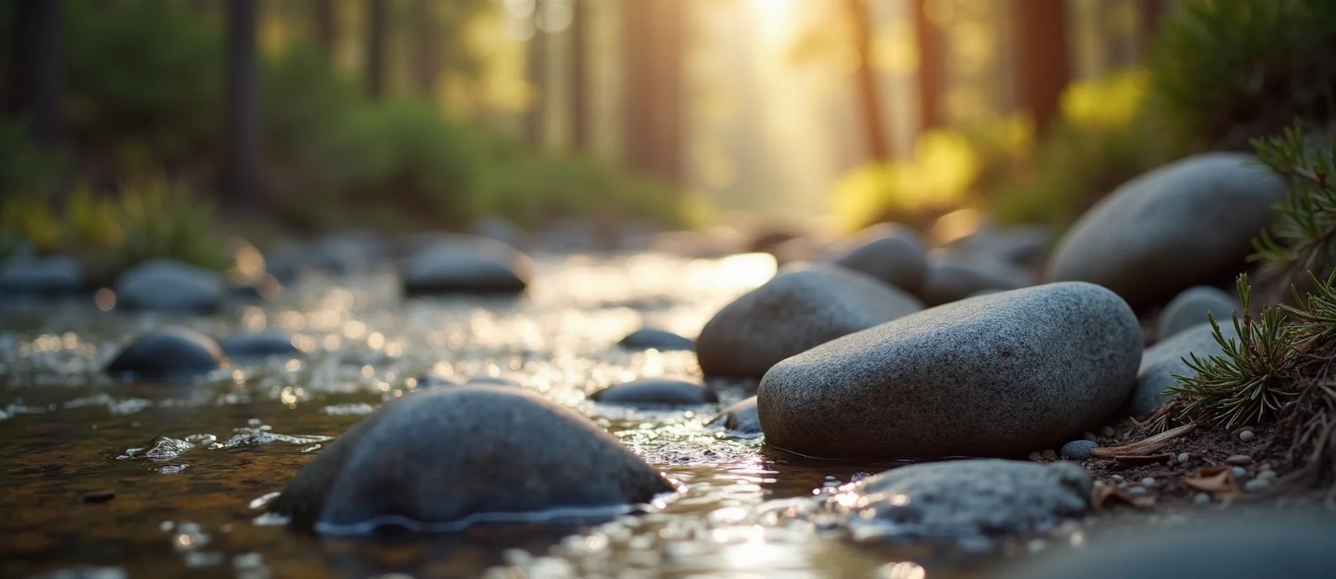 Symbolizing Flow/Cleansing: A local Mountain Mahogany smooth Truckee river stones. - AI Generated