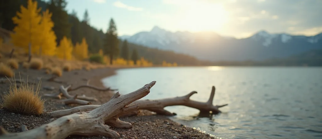 Symbolizing Stability/Peak: A local Quaking Aspen distant Sierra horizon. - AI Generated