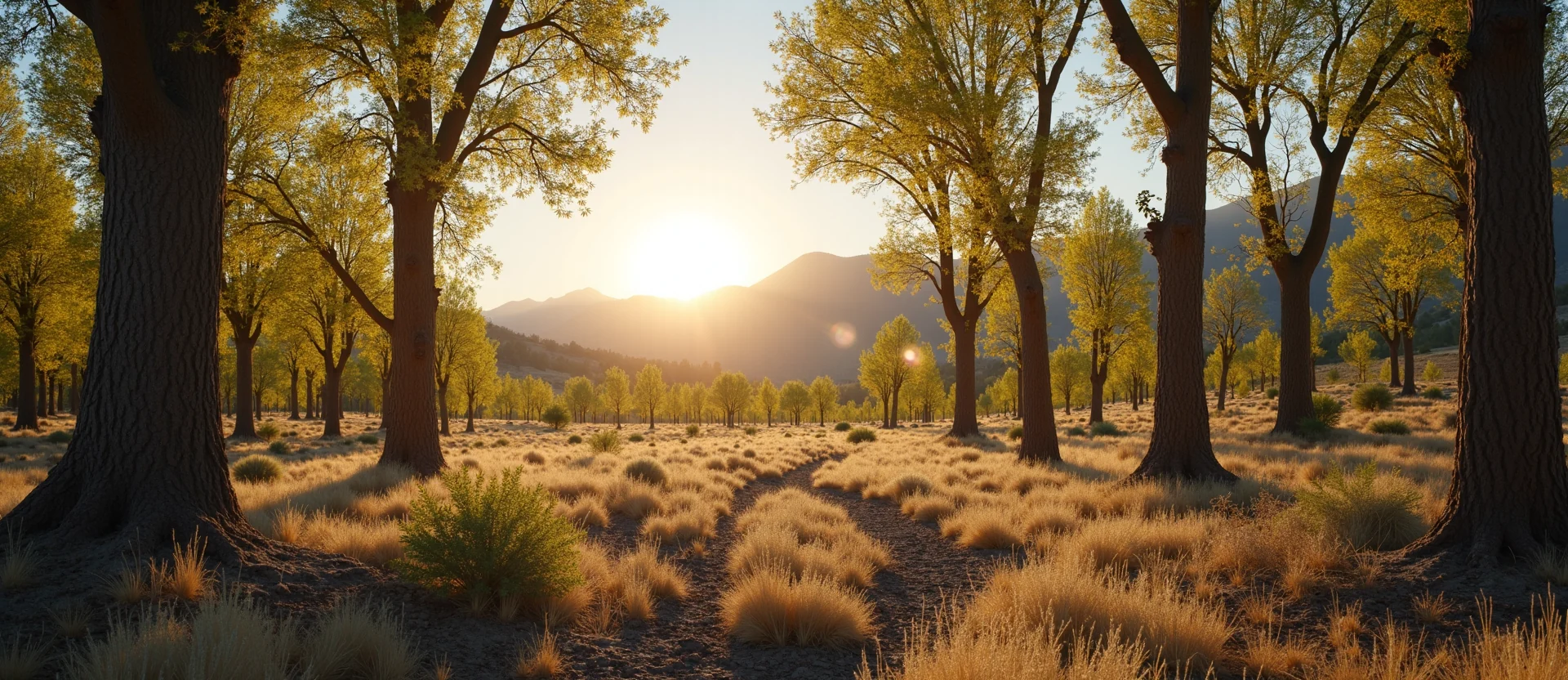 Symbolizing Growth/Resilience: A local Mountain Mahogany thriving aspen grove. - AI Generated
