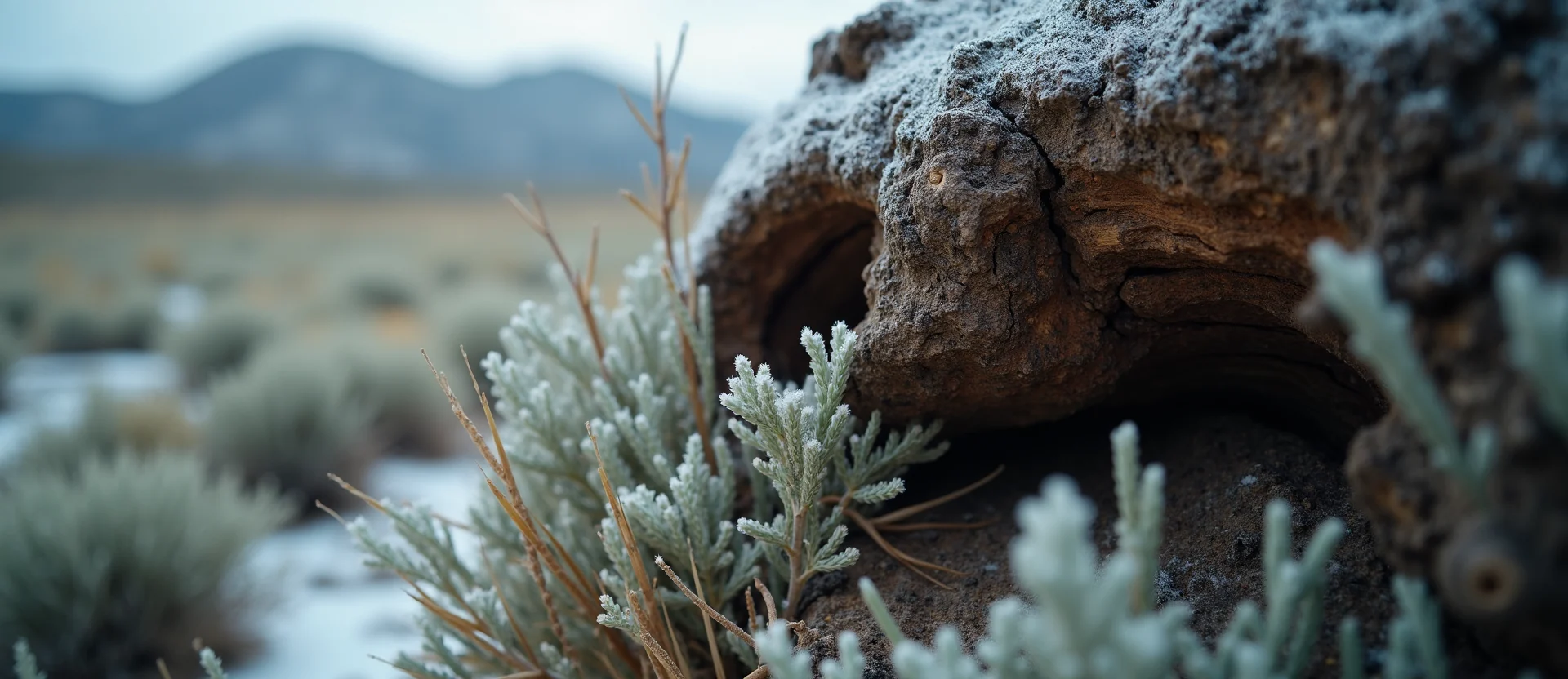 Symbolizing Growth/Resilience: A local Sagebrush (Artemisia tridentata) sturdy weathered tree trunk. - AI Generated