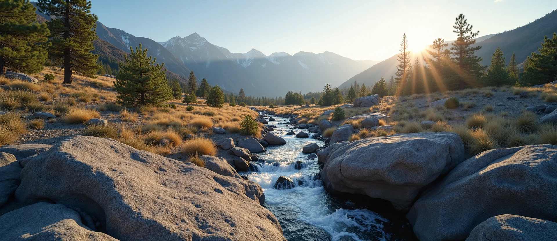 Symbolizing Flow/Cleansing: A local Sierra Juniper hidden small waterfall. - AI Generated