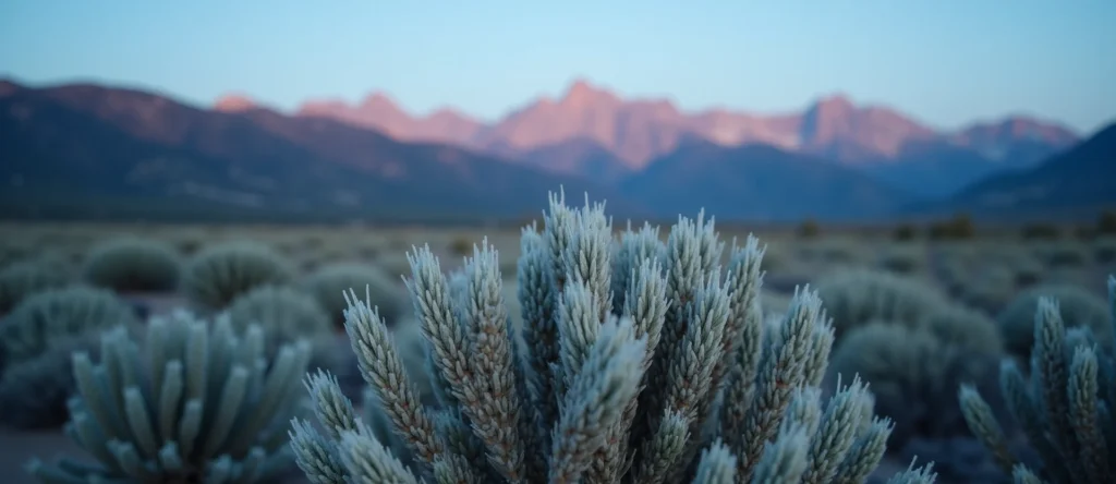 Symbolizing Identity/Local: A local Indian Paintbrush Sierra Nevada skyline. - AI Generated