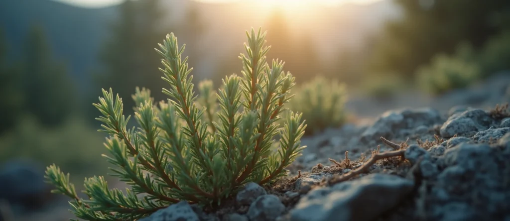 Symbolizing Growth/Resilience: A local Rabbitbrush new branch reaching for the sky. - AI Generated