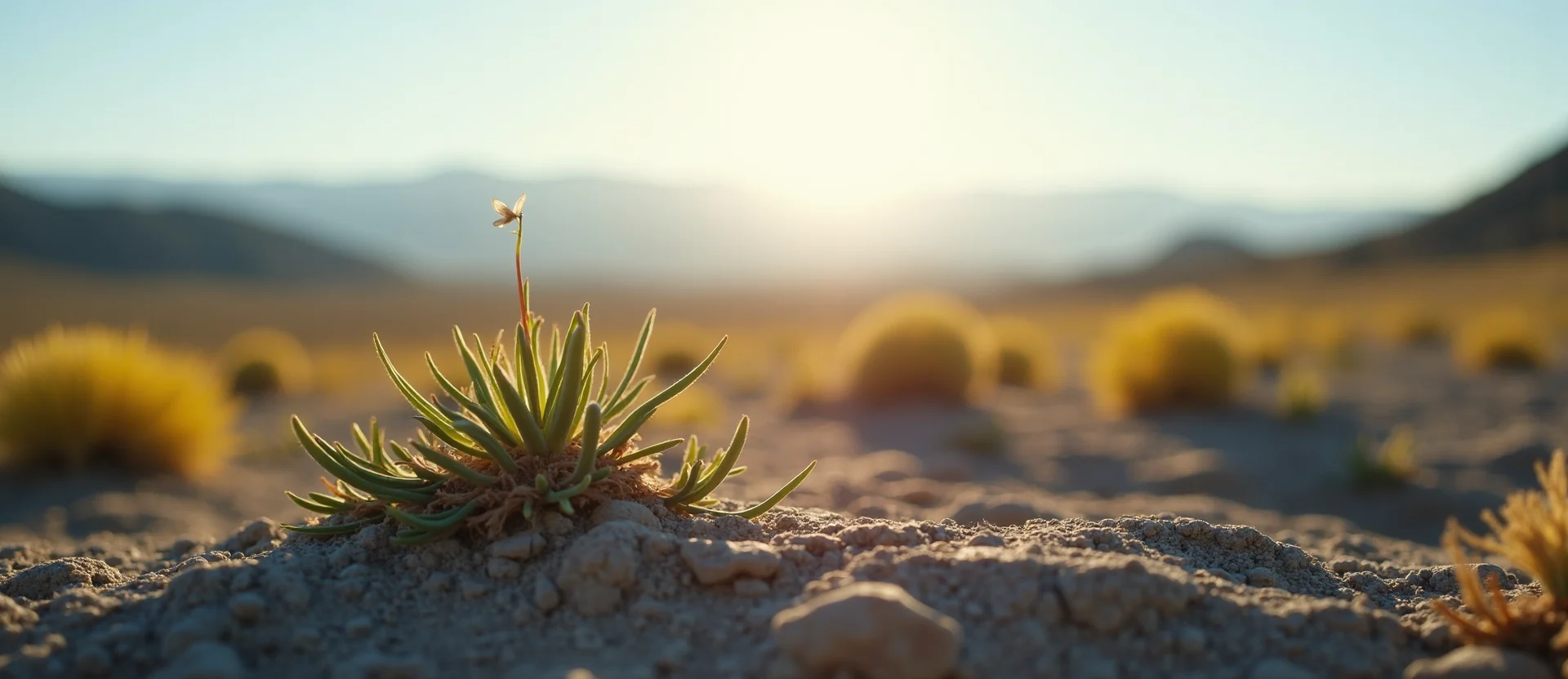 Symbolizing Seed/New Beginning: A local Indian Paintbrush sprouting sagebrush seedling. - AI Generated