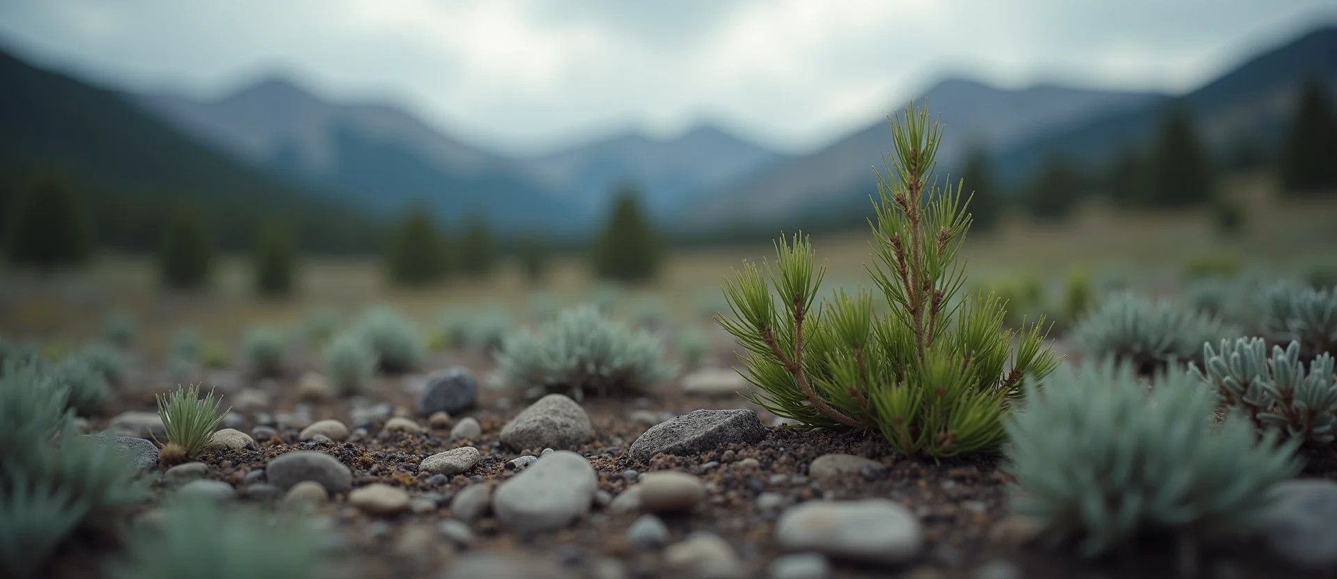 Symbolizing Seed/New Beginning: A local Quaking Aspen sprouting sagebrush seedling. - AI Generated