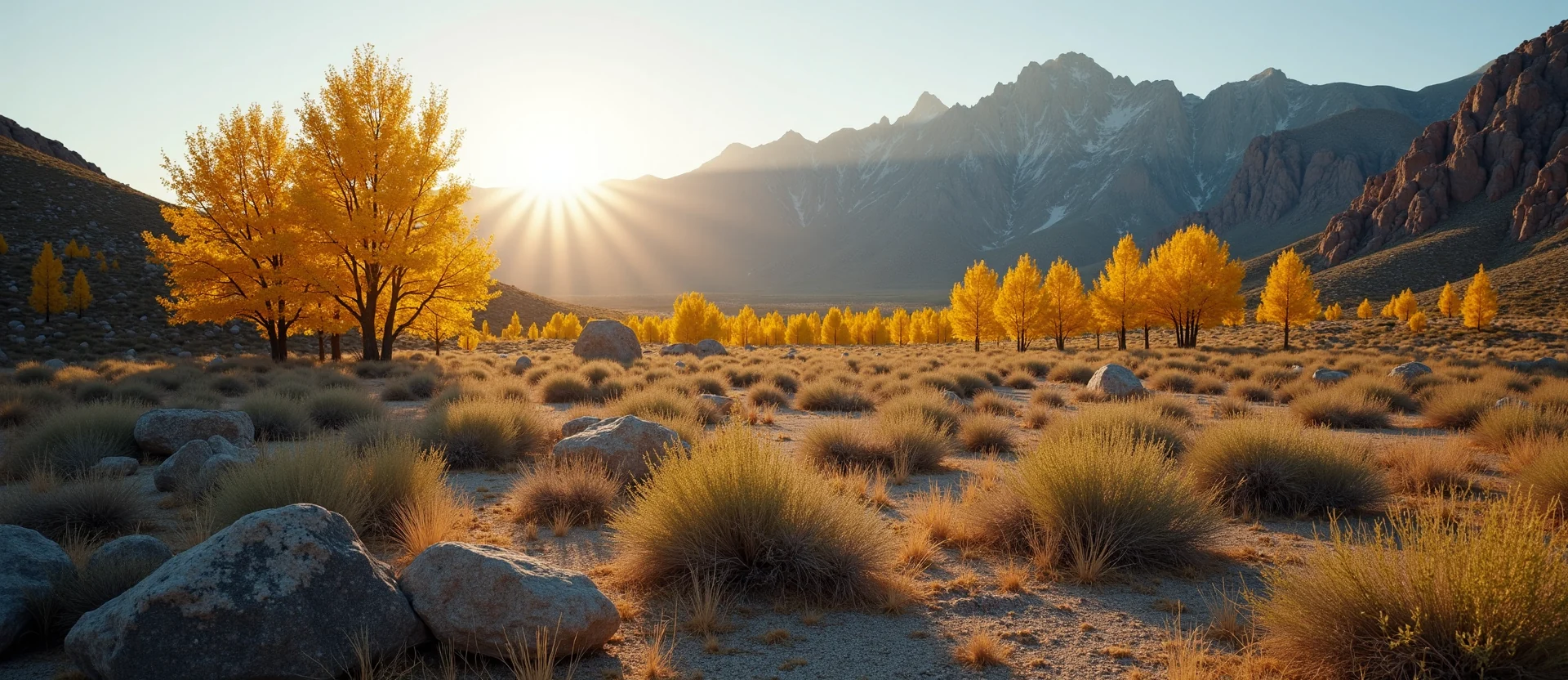 Symbolizing Growth/Resilience: A local Rabbitbrush thriving aspen grove. - AI Generated