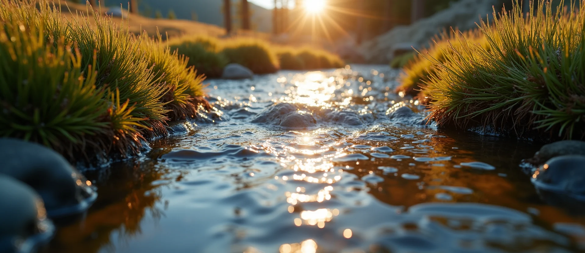 Symbolizing Flow/Cleansing: A local Mountain Mahogany clear cold snowmelt stream. - AI Generated
