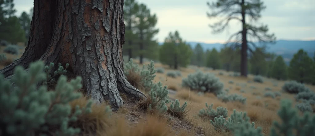 Symbolizing Growth/Resilience: A local Sierra Juniper sturdy weathered tree trunk. - AI Generated