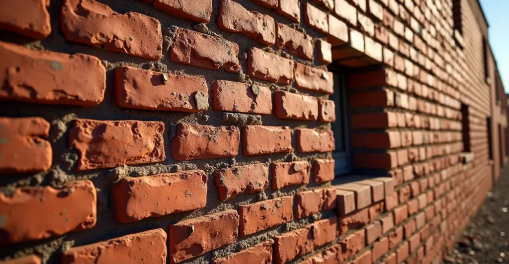 High-detail close-up of weathered red brickwork in Midtown Reno symbolizing the sturdy reconstruction of a life through legal clinical services.