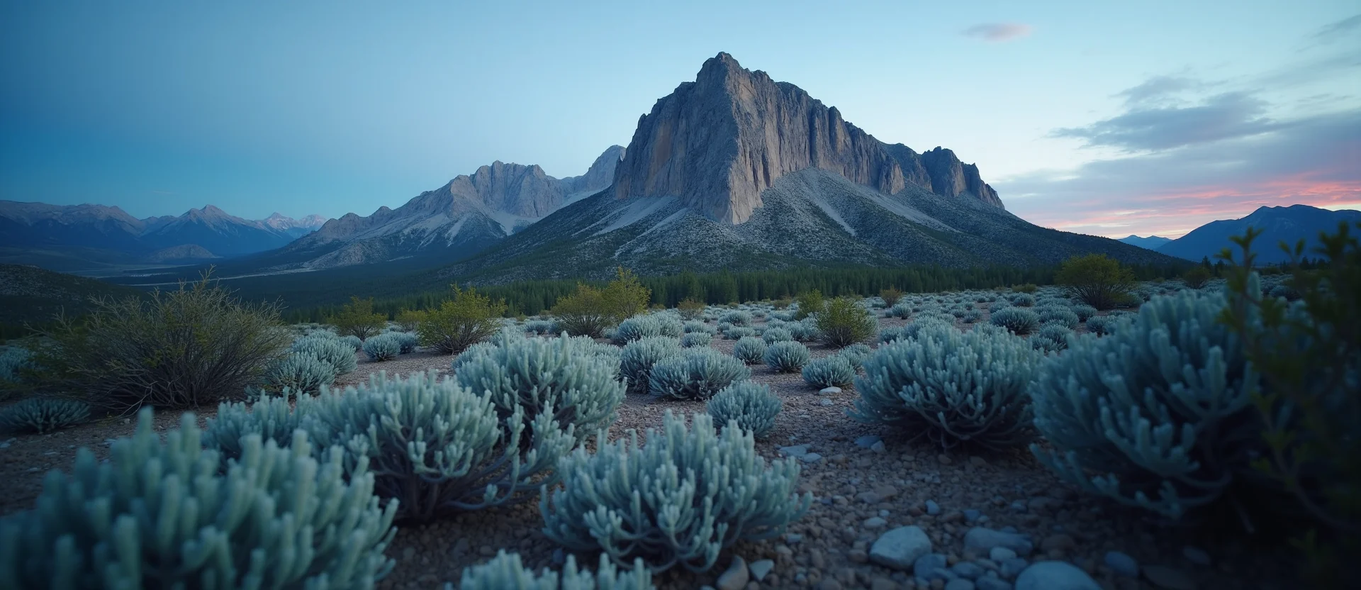Symbolizing Stability/Peak: A local Quaking Aspen jagged granite peak. - AI Generated