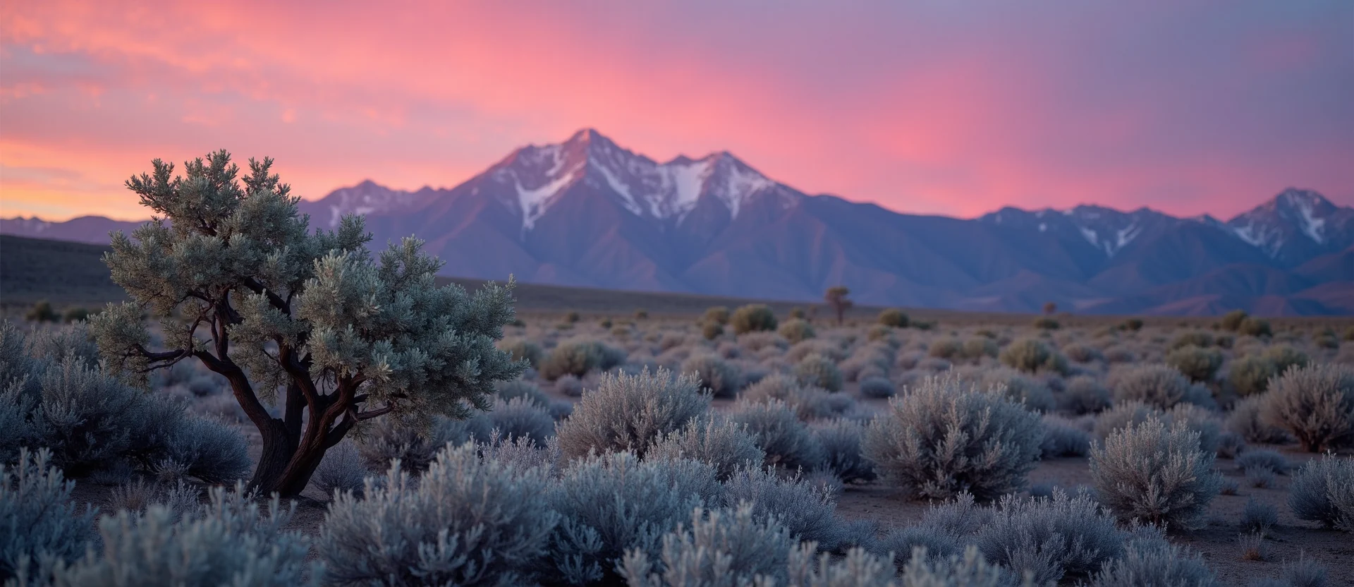 Symbolizing Stability/Peak: A local Mountain Mahogany distant Sierra horizon. - AI Generated