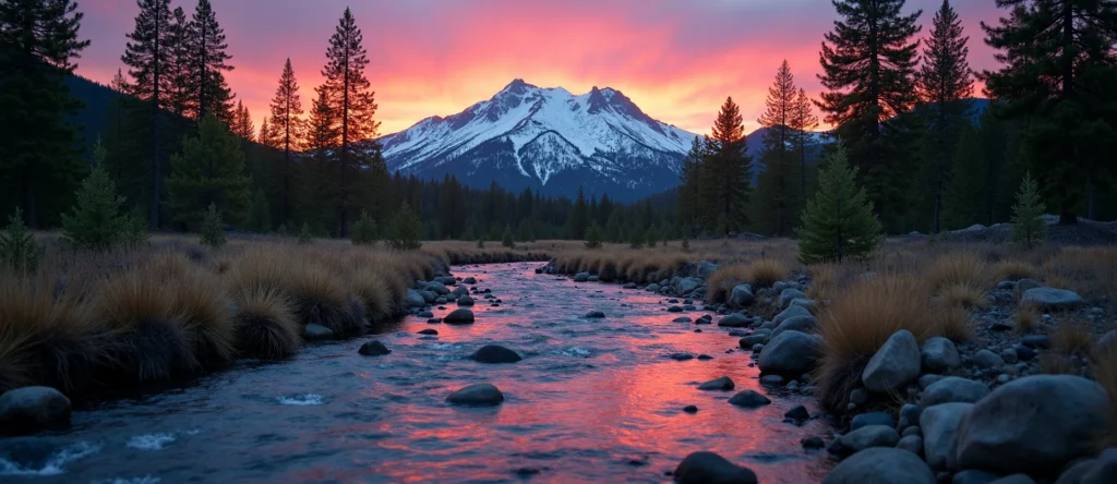 Symbolizing Flow/Cleansing: A local Ponderosa Pine clear cold snowmelt stream. - AI Generated