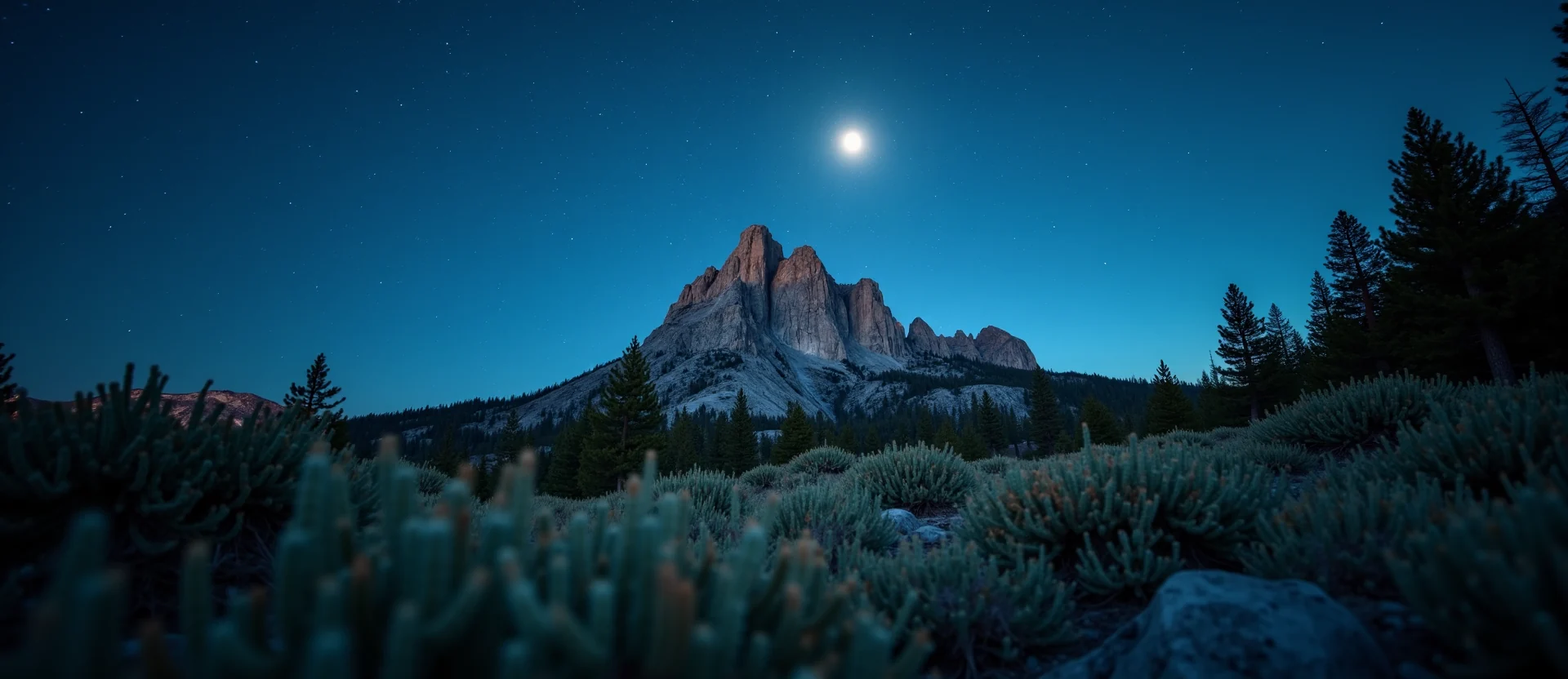 Symbolizing Stability/Peak: A local Indian Paintbrush jagged granite peak. - AI Generated