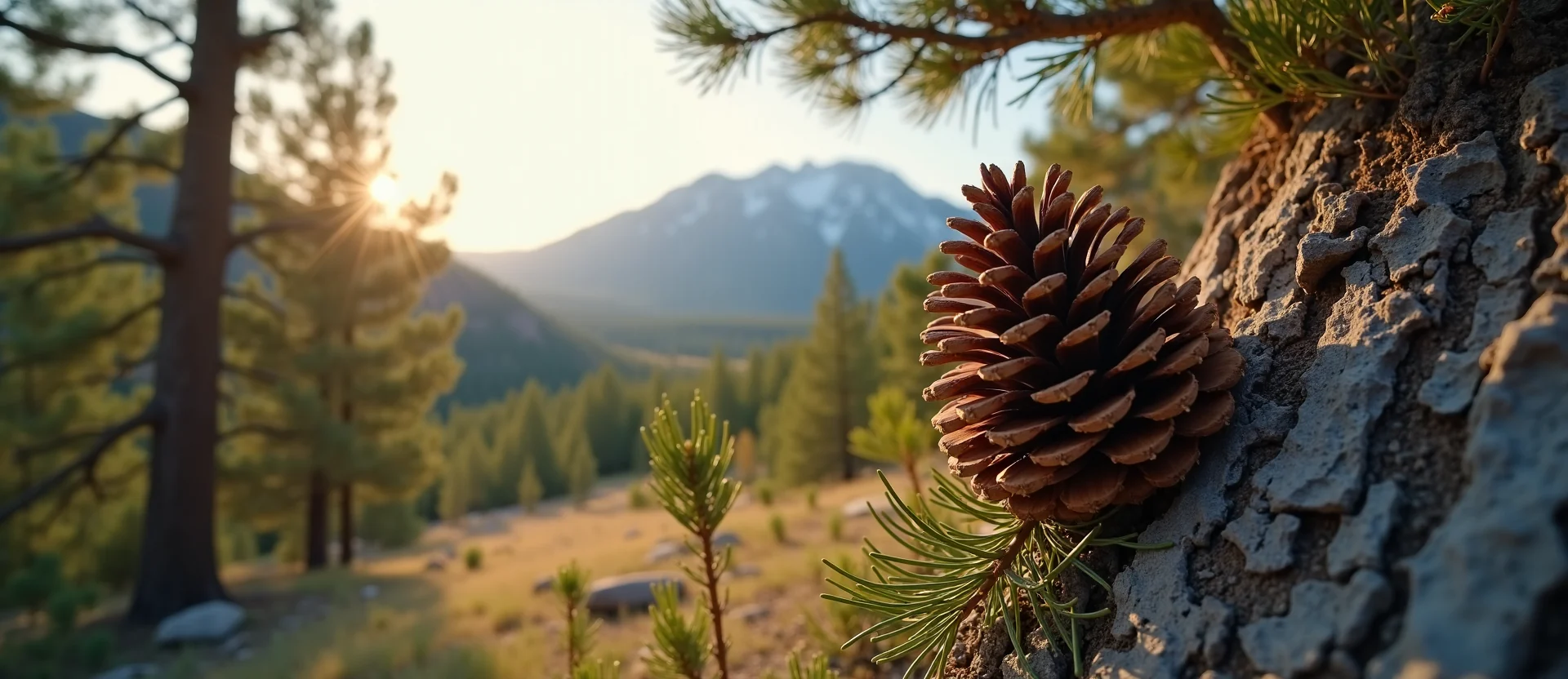Symbolizing Seed/New Beginning: A local Mountain Mahogany opening pine cone. - AI Generated
