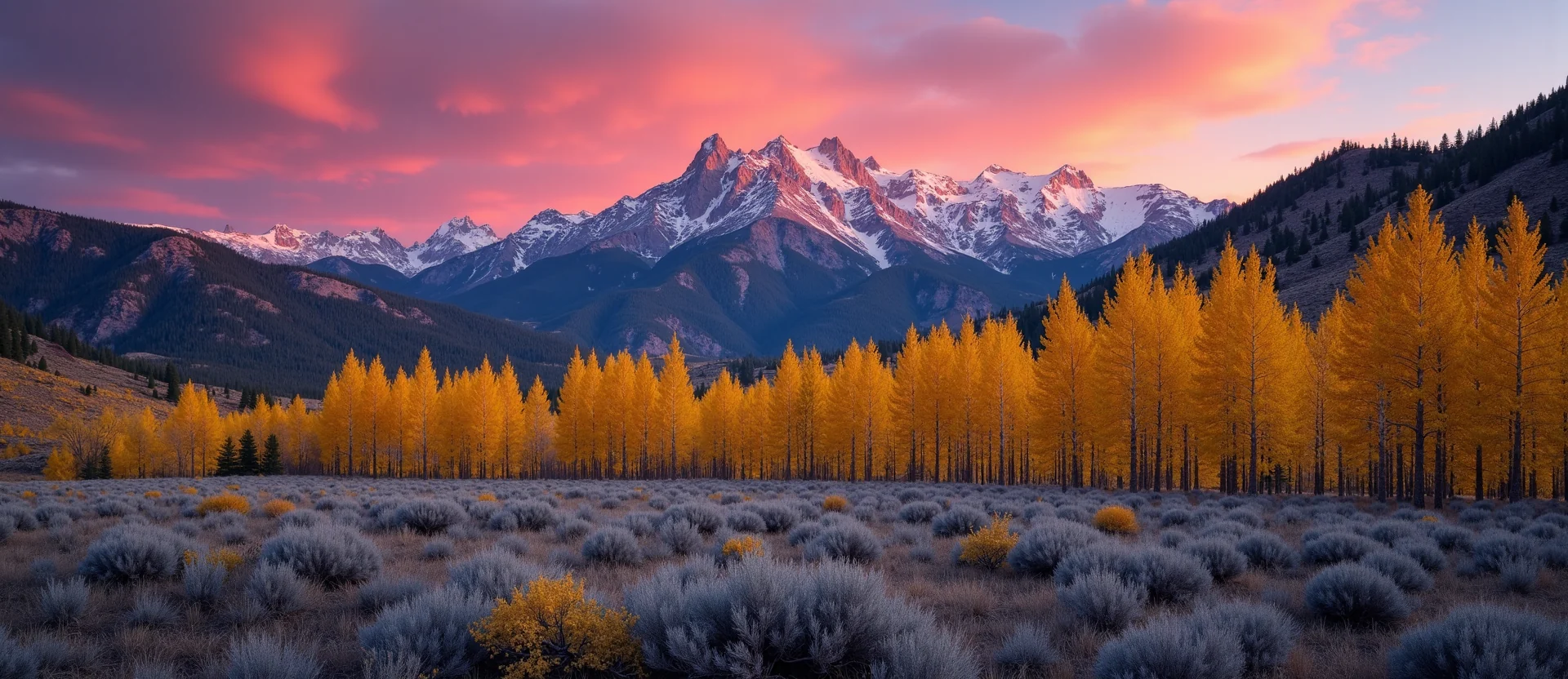 Symbolizing Growth/Resilience: A local Rabbitbrush thriving aspen grove. - AI Generated