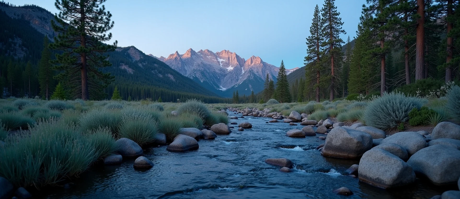 Symbolizing Flow/Cleansing: A local Rabbitbrush babbling mountain creek. - AI Generated