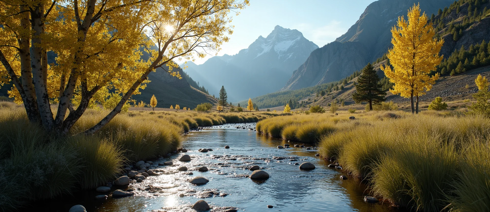 Symbolizing Flow/Cleansing: A local Desert Peach babbling mountain creek. - AI Generated
