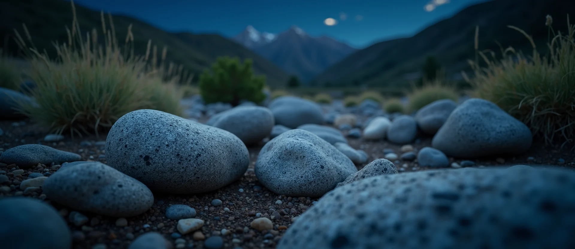 Symbolizing Flow/Cleansing: A local Indian Paintbrush smooth Truckee river stones. - AI Generated