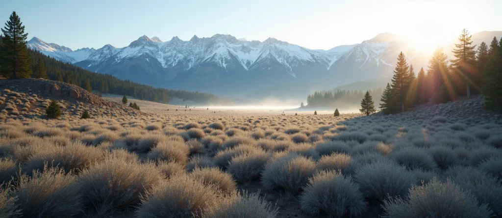 Symbolizing Identity/Local: A local Sagebrush (Artemisia tridentata) Sierra Nevada skyline. - AI Generated