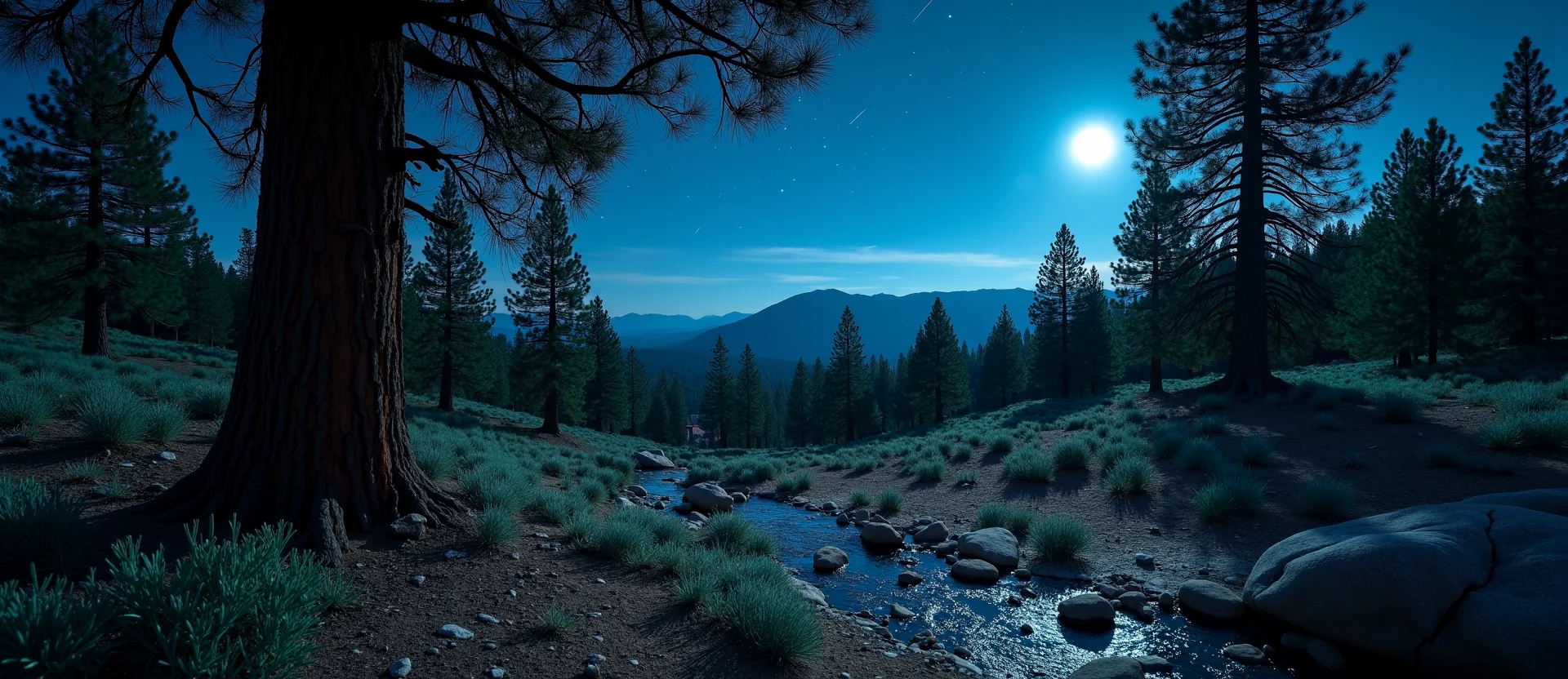 Symbolizing Flow/Cleansing: A local Ponderosa Pine hidden small waterfall. - AI Generated