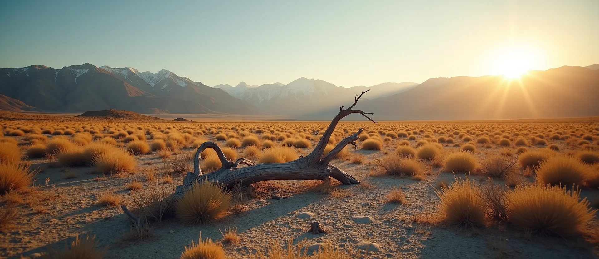 Symbolizing Stability/Peak: A local Indian Paintbrush distant Sierra horizon. - AI Generated