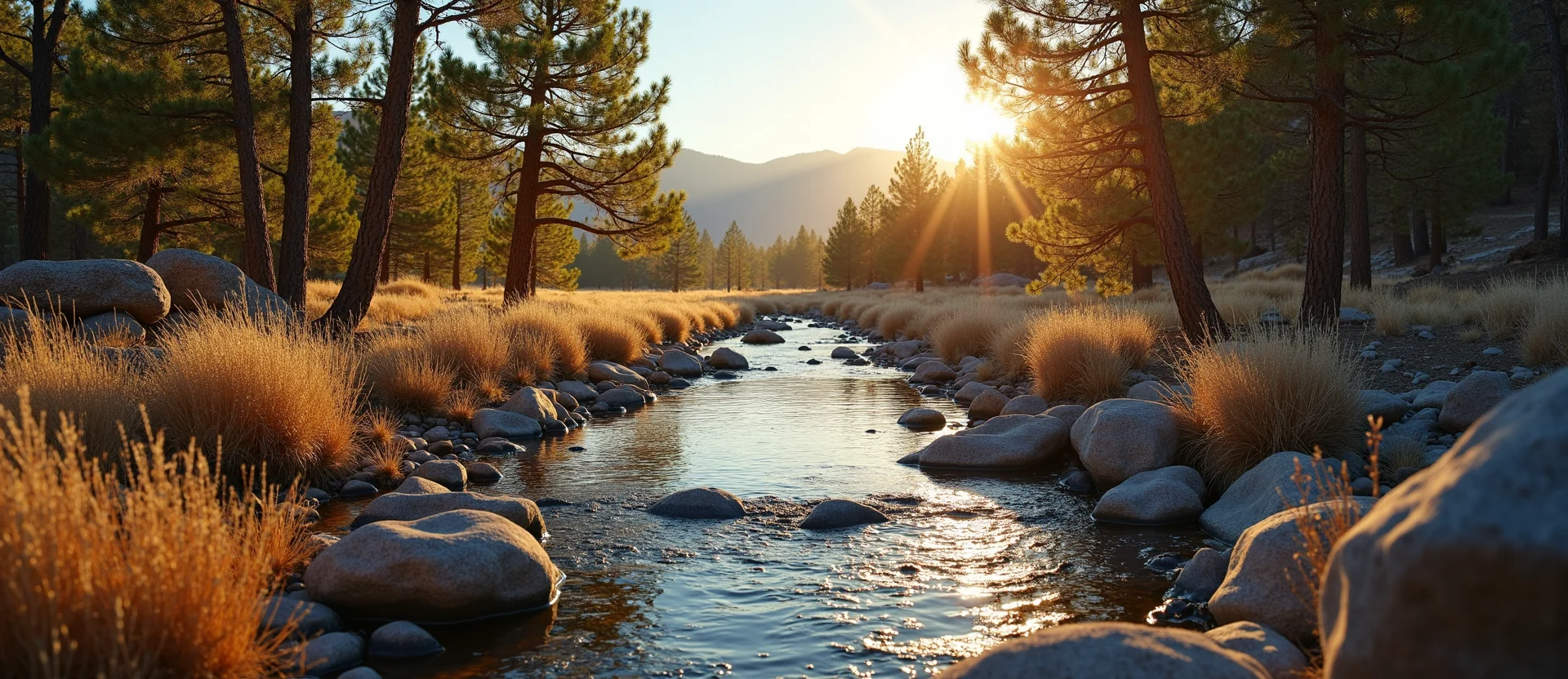 Symbolizing Flow/Cleansing: A local Quaking Aspen clear cold snowmelt stream. - AI Generated