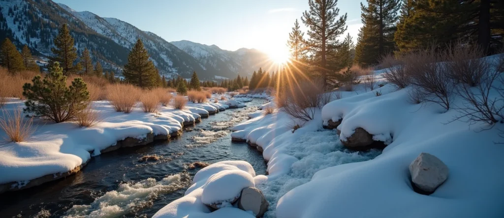 Symbolizing Flow/Cleansing: A local Sierra Juniper babbling mountain creek. - AI Generated