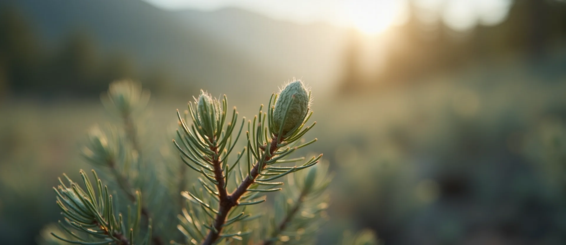 Symbolizing Seed/New Beginning: A local Rabbitbrush new green bud on a branch. - AI Generated