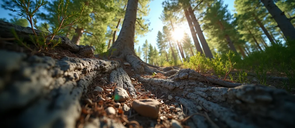 Symbolizing Growth/Resilience: A local Quaking Aspen gnarled juniper roots. - AI Generated