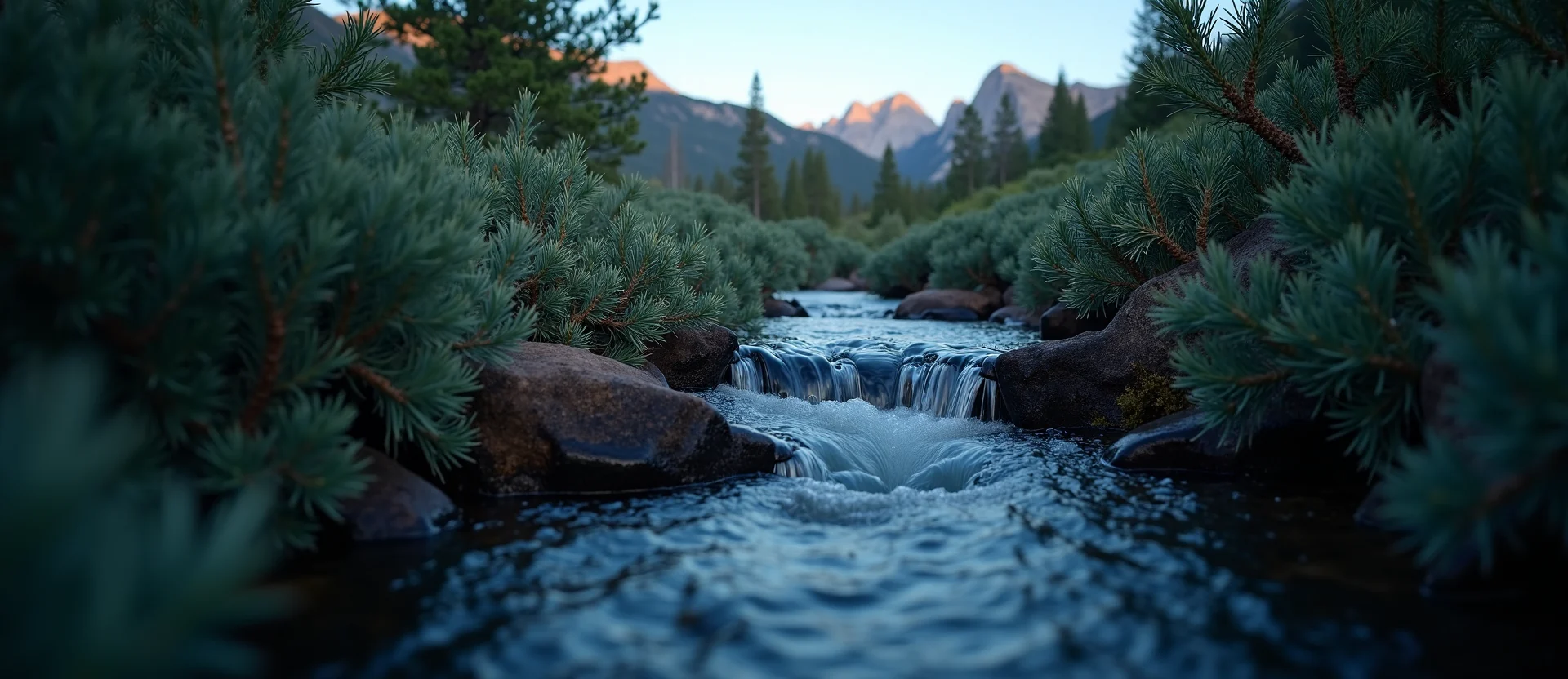 Symbolizing Flow/Cleansing: A local Manzanita hidden small waterfall. - AI Generated