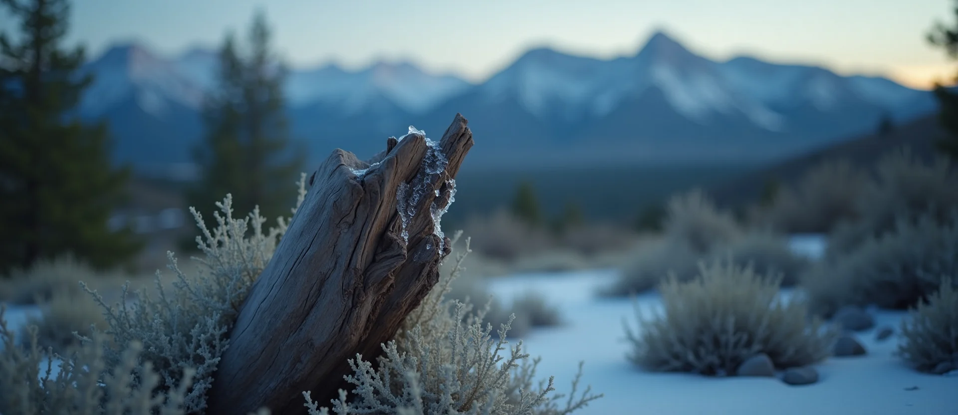 Symbolizing Growth/Resilience: A local Rabbitbrush sturdy weathered tree trunk. - AI Generated