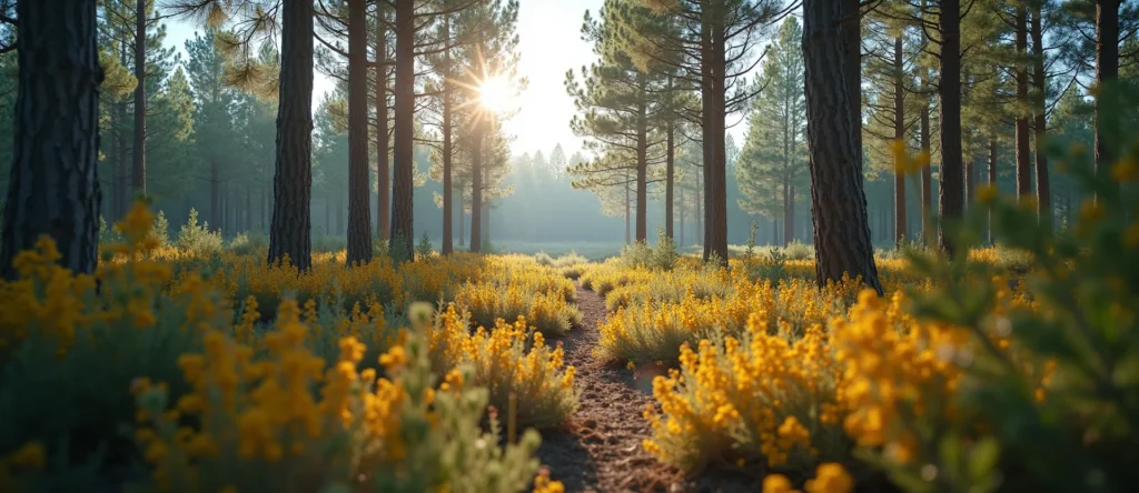 Symbolizing Growth/Resilience: A local Indian Paintbrush thriving aspen grove. - AI Generated
