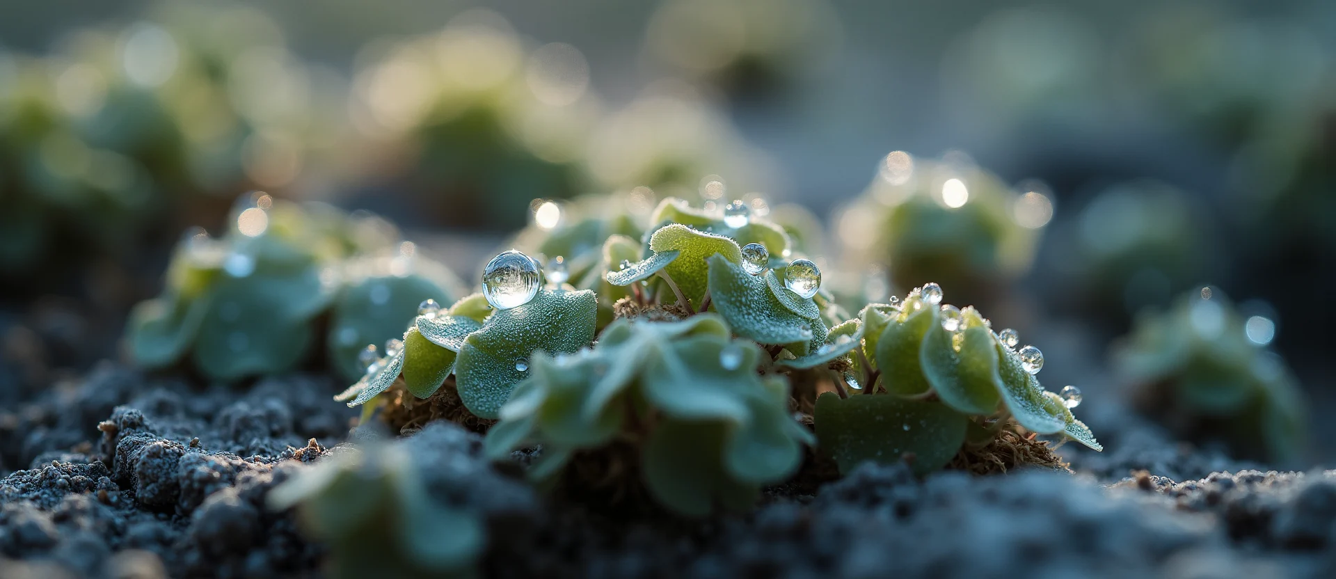 Symbolizing Flow/Cleansing: A local Bitterbrush raindrops on desert leaves. - AI Generated