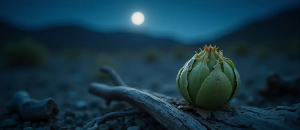 Symbolizing Seed/New Beginning: A local Desert Peach new green bud on a branch. - AI Generated
