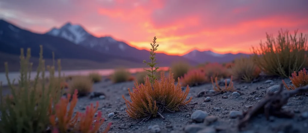 Symbolizing Seed/New Beginning: A local Indian Paintbrush sprouting sagebrush seedling. - AI Generated