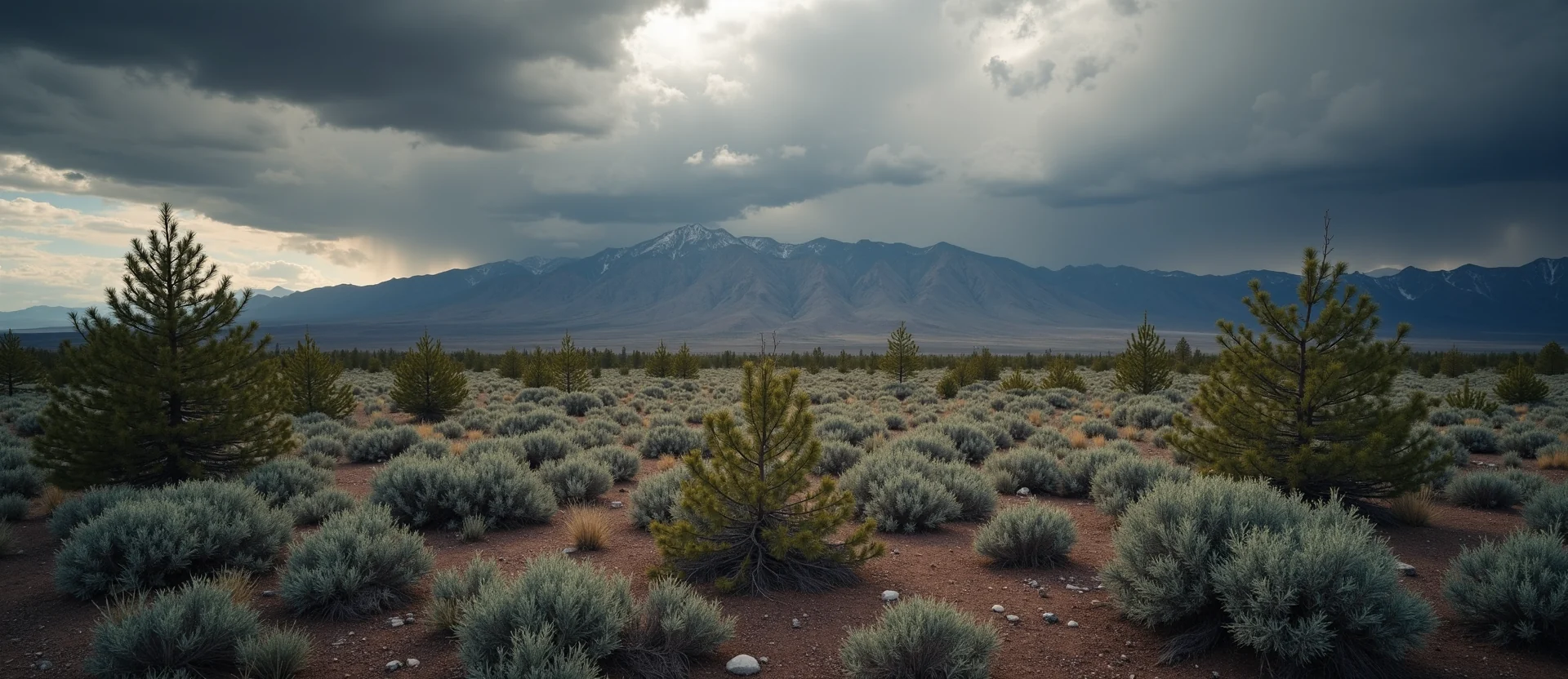 Symbolizing Identity/Local: A local Sagebrush (Artemisia tridentata) Peavine Mountain silhouette. - AI Generated