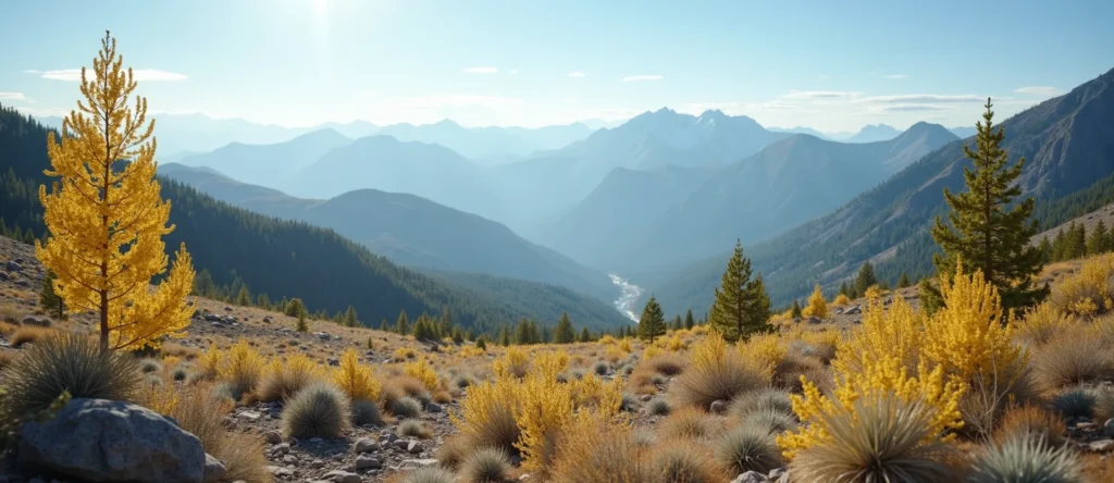 Symbolizing Identity/Local: A local Indian Paintbrush Sierra Nevada skyline. - AI Generated