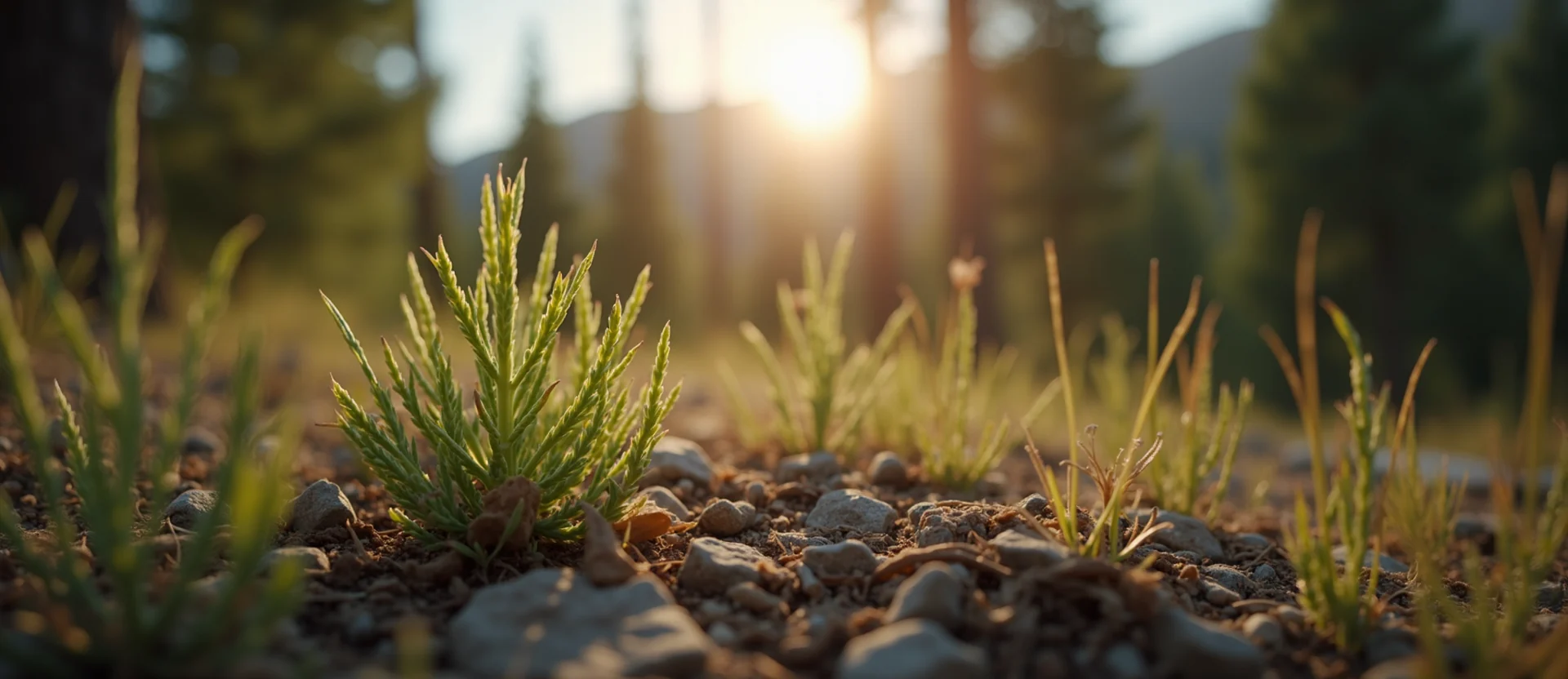 Symbolizing Seed/New Beginning: A local Desert Peach sprouting sagebrush seedling. - AI Generated