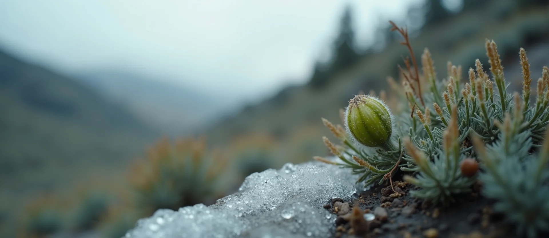 Symbolizing Seed/New Beginning: A local Desert Peach new green bud on a branch. - AI Generated