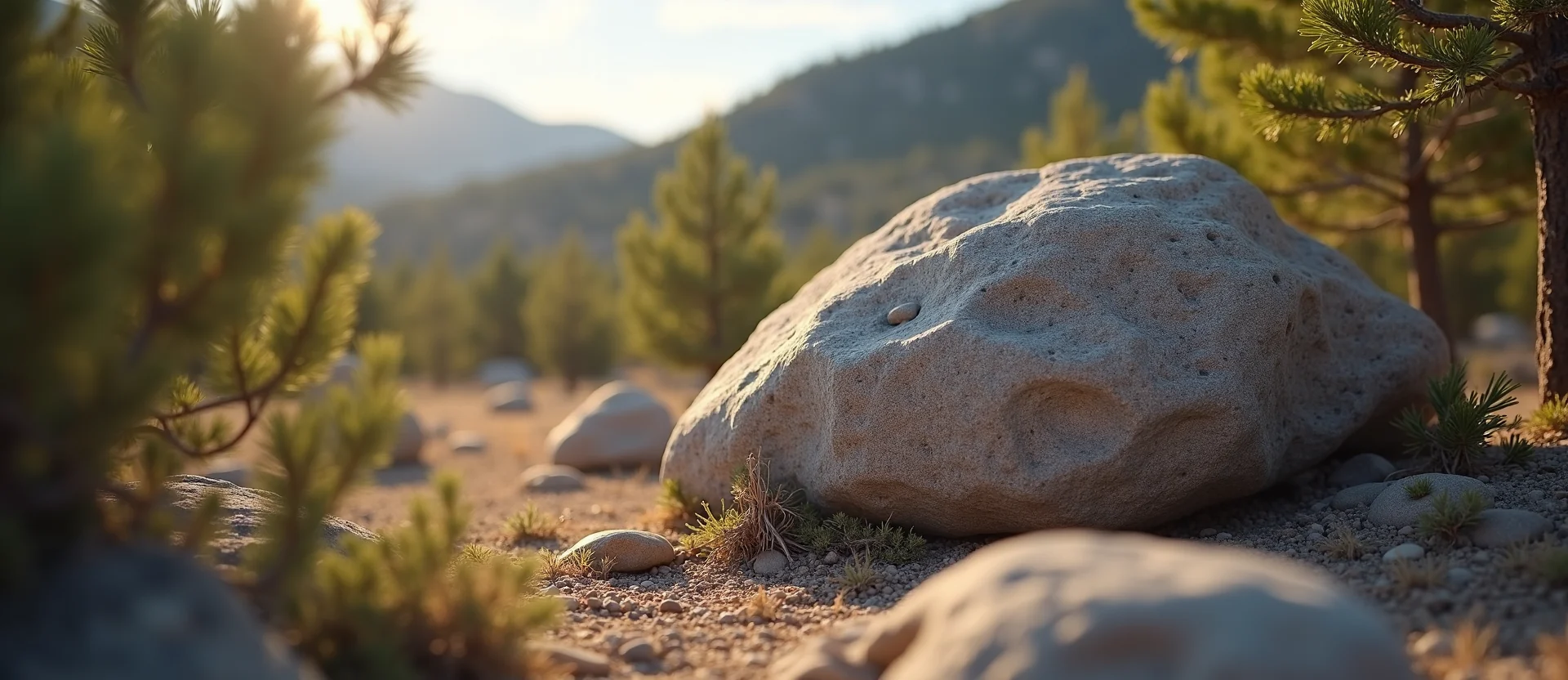 Symbolizing Stability/Peak: A local Manzanita unshakable boulder. - AI Generated