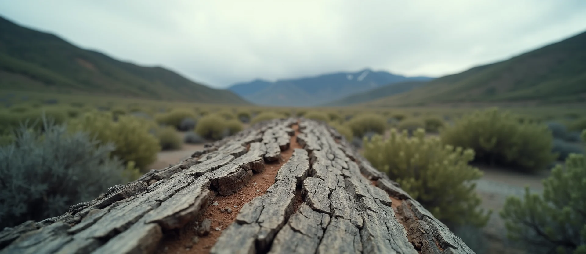 Symbolizing Stability/Peak: A local Rabbitbrush distant Sierra horizon. - AI Generated