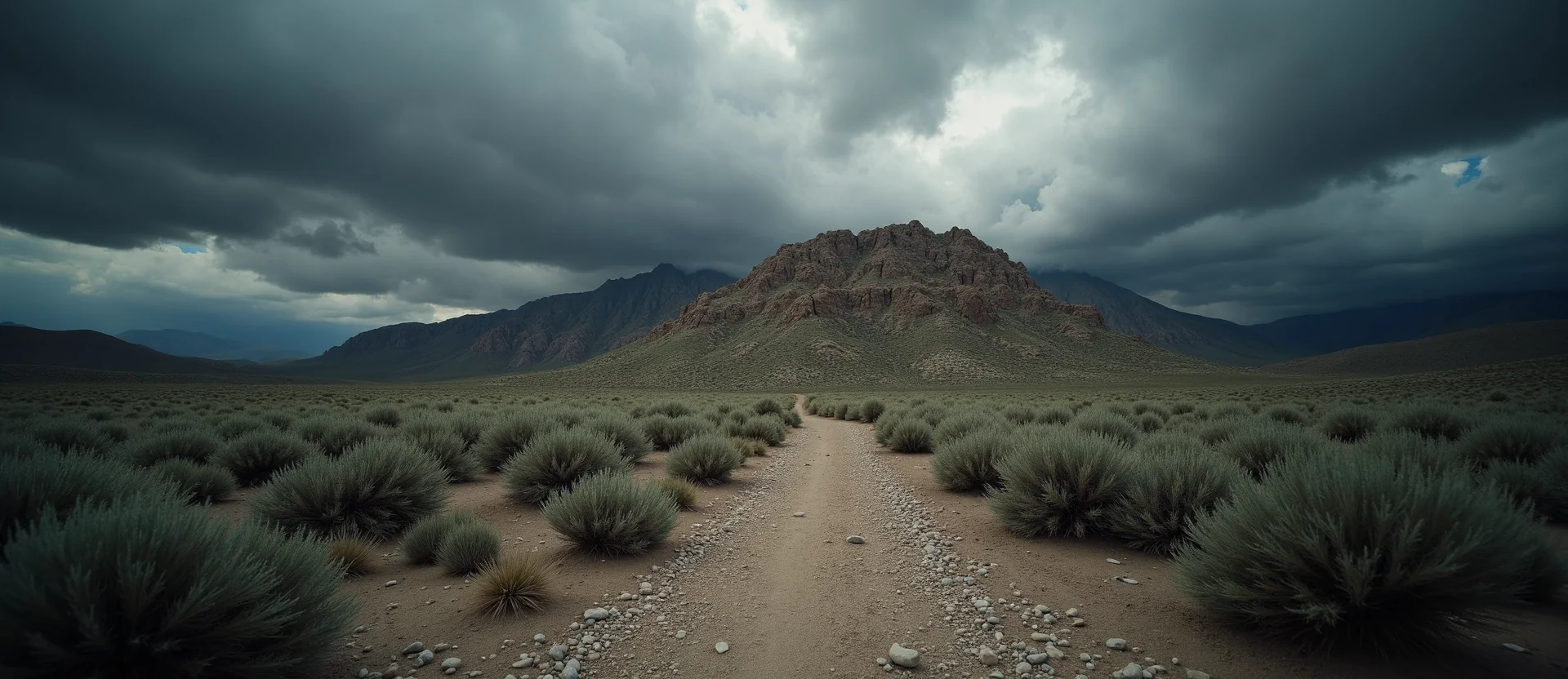 Symbolizing Stability/Peak: A local Sagebrush (Artemisia tridentata) solid mountain ridge. - AI Generated