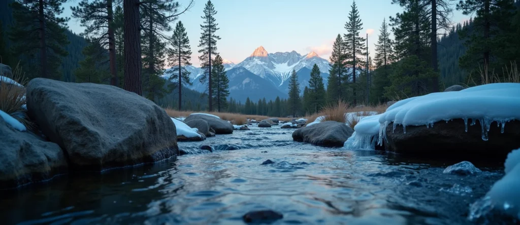 Symbolizing Flow/Cleansing: A local Ponderosa Pine babbling mountain creek. - AI Generated